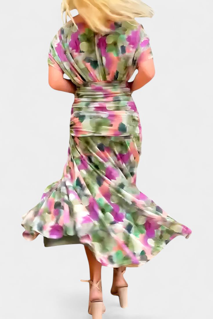 VIVIAN | Vestido Largo Floral con Escote en V