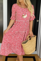 IRIS | Vestido Midi de Manga Corta en Tono Sable