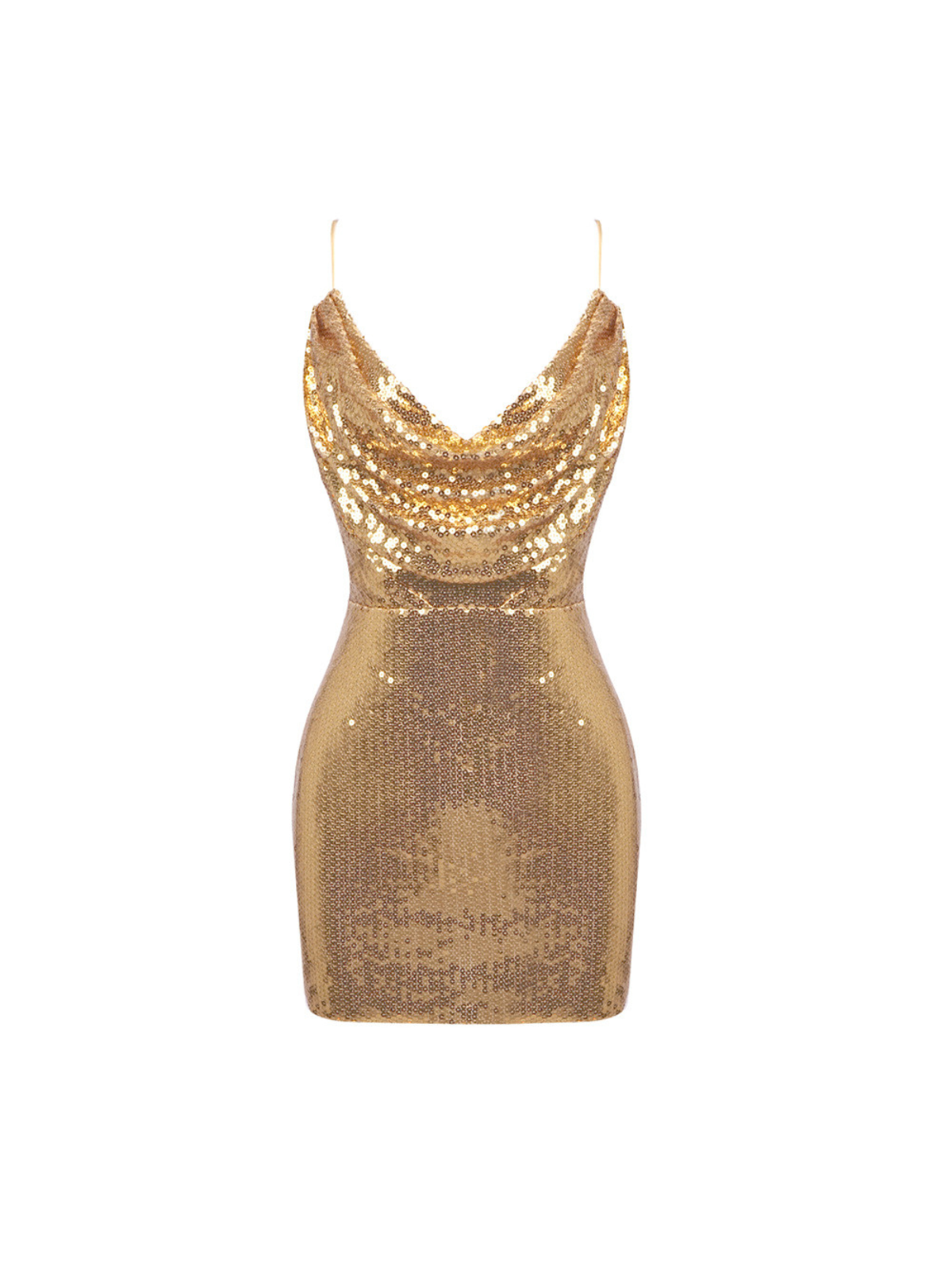 Vestido Corto de Lentejuelas con Tirantes Spaghetti Lloyd