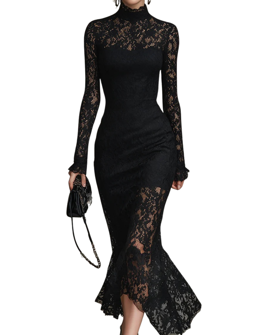 MARGARET | VESTIDO MAXI DE ENCAJE NEGRO