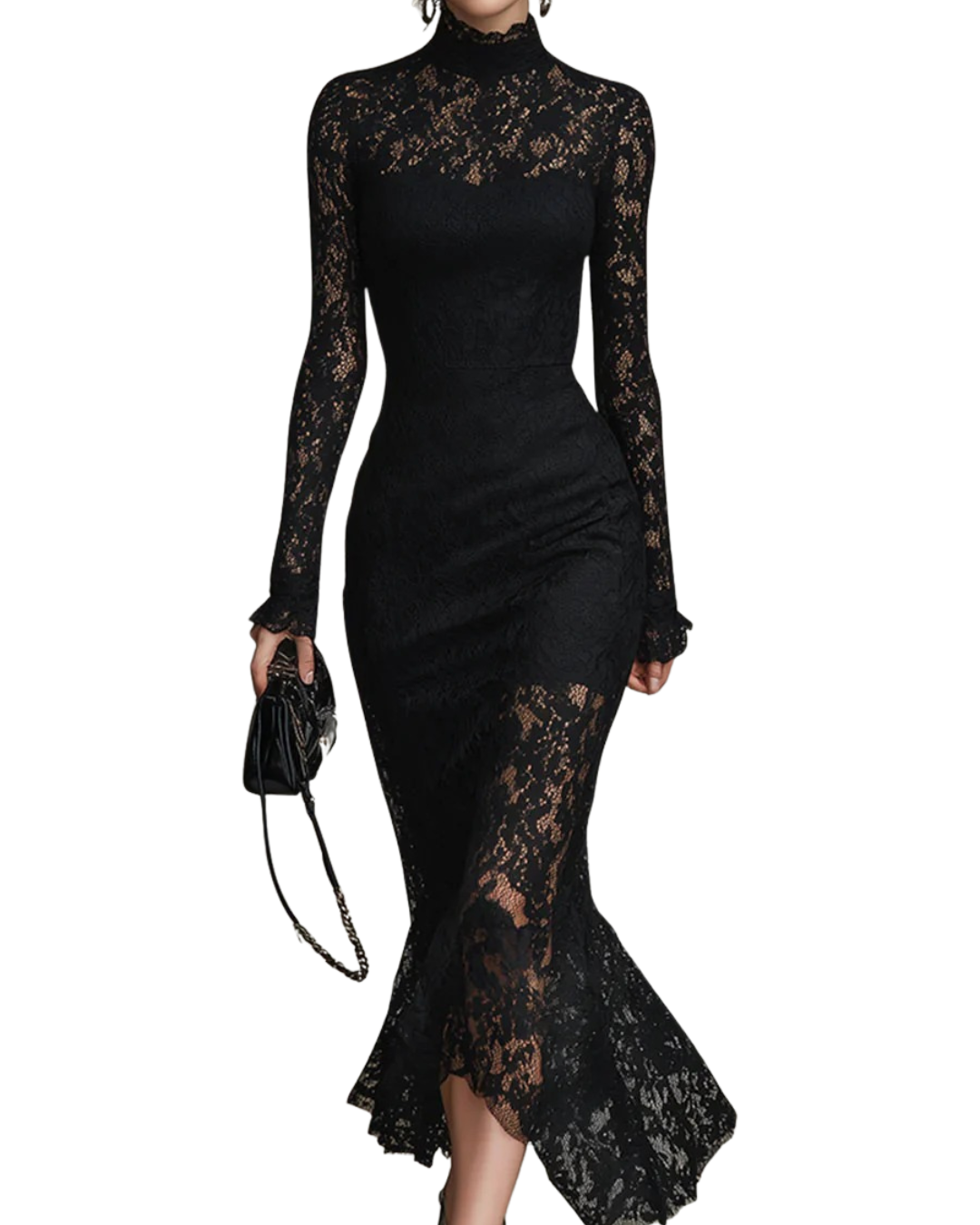MARGARET | VESTIDO MAXI DE ENCAJE NEGRO
