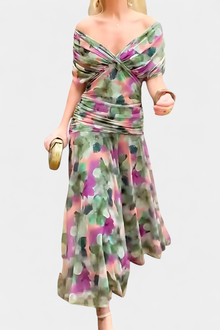 VIVIAN | Vestido Largo Floral con Escote en V