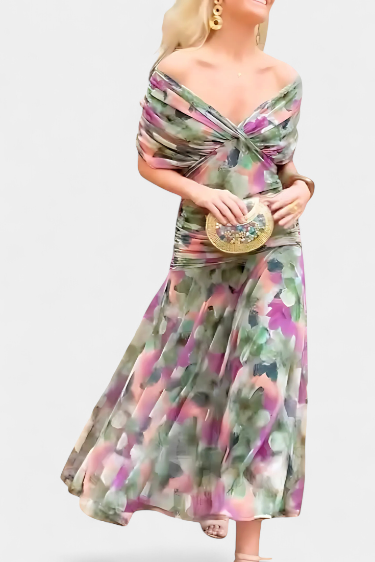 VIVIAN | Vestido Largo Floral con Escote en V
