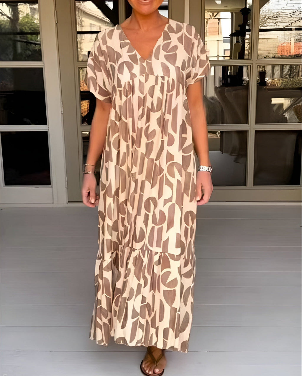 COLETTE | VESTIDO LARGO CON ESCOTE EN V