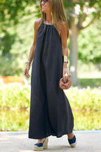 "Vestido Maxi Halter de Lino Down By The Cove"