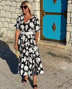 SHARON | VESTIDO ELEGANTE CON DETALLE DE COBERTURA ABDOMINAL