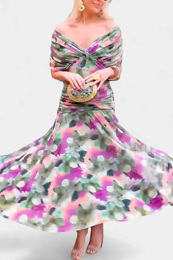 VIVIAN | Vestido Largo Floral con Escote en V