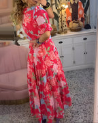 CARINE | Vestido Floral con Bolsillos y Escote en V