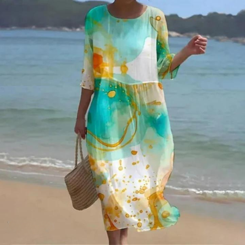 IRENE | VESTIDO ELEGANTE CON DETALLE DE COBERTURA ABDOMINAL