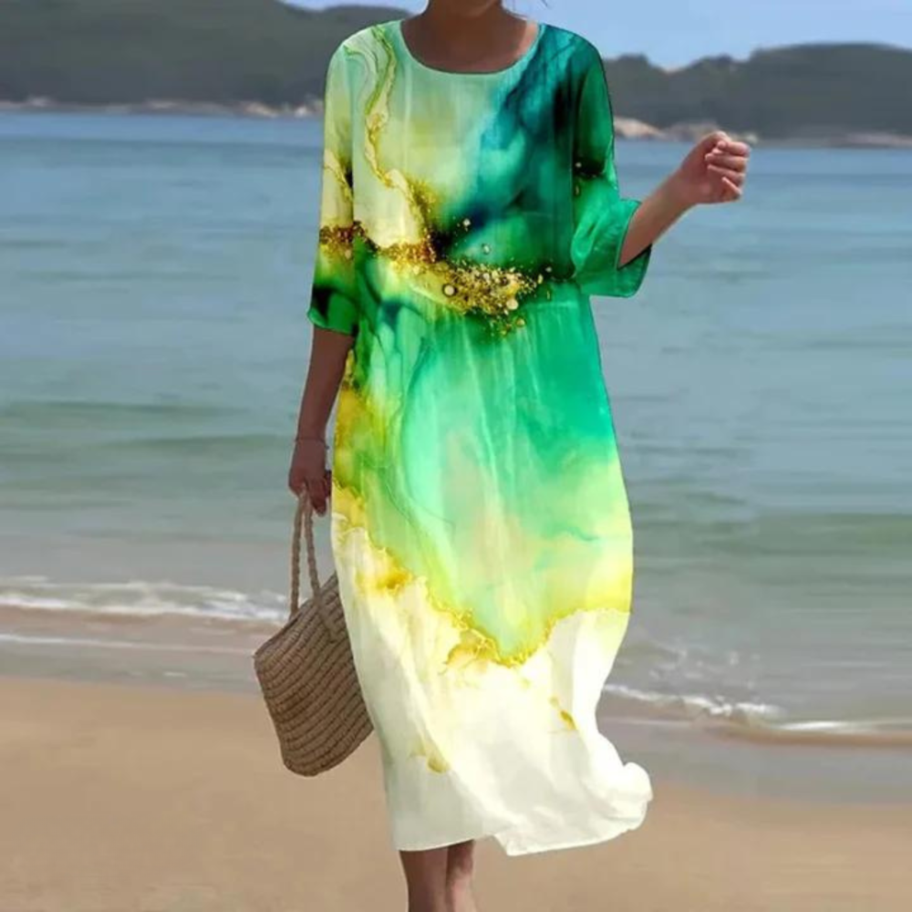IRENE | VESTIDO ELEGANTE CON DETALLE DE COBERTURA ABDOMINAL