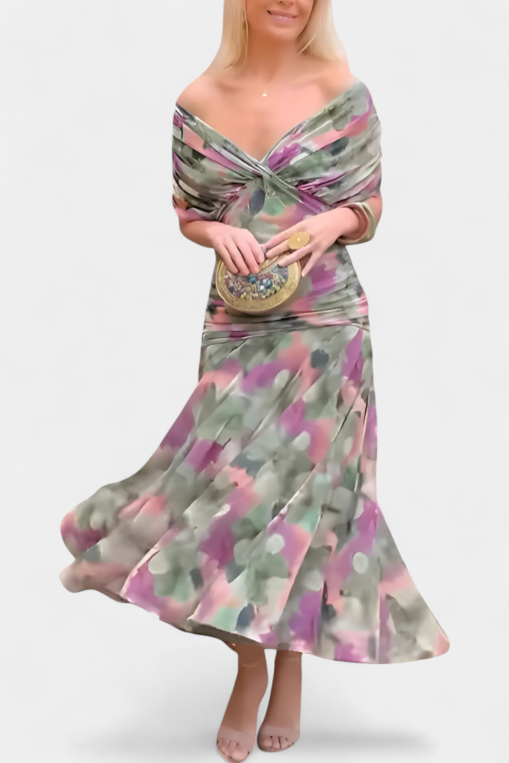 VIVIAN | Vestido Largo Floral con Escote en V