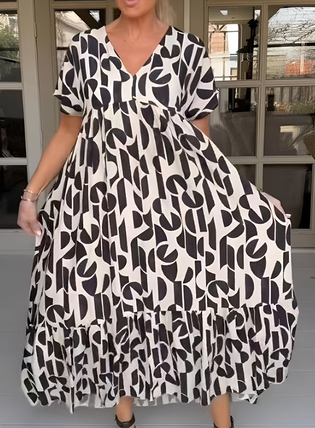 COLETTE | VESTIDO LARGO CON ESCOTE EN V