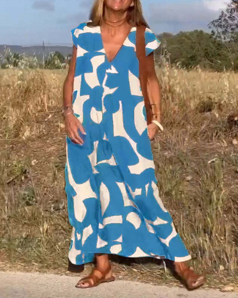 Elowen - Vestido Sin Mangas con Diseño Geométrico Asimétrico