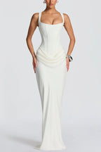 VALENTINA | MAXI DRESS WITH SQUARE NECKLINE