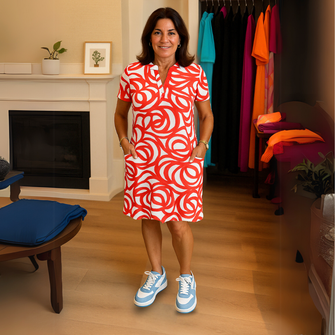 BERNADETTE | Vestido Estampado con Escote en V