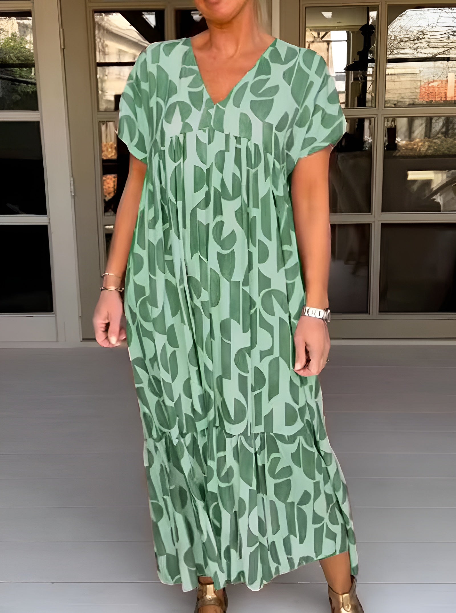 COLETTE | VESTIDO LARGO CON ESCOTE EN V