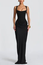 VALENTINA | MAXI DRESS WITH SQUARE NECKLINE