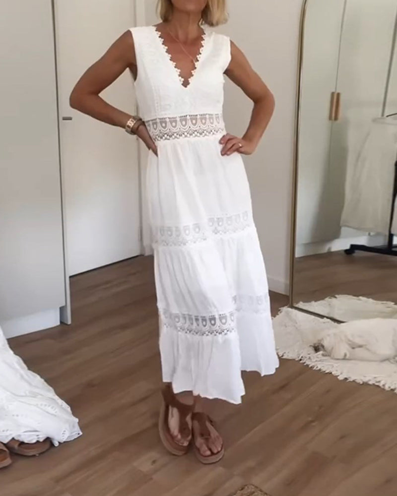 AUDREY | VESTIDO ELEGANTE CON CUELLO EN V