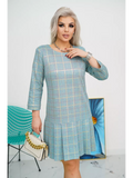 GEORGINA | Vestido Plisado con Diseño de Cuadros