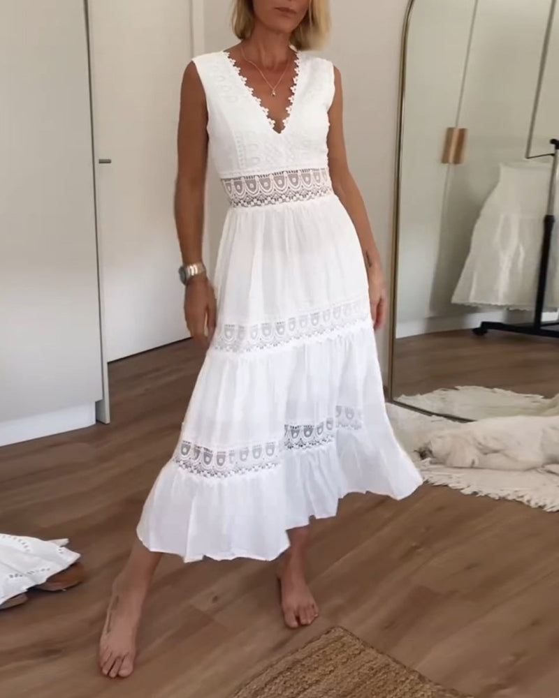 AUDREY | VESTIDO ELEGANTE CON CUELLO EN V