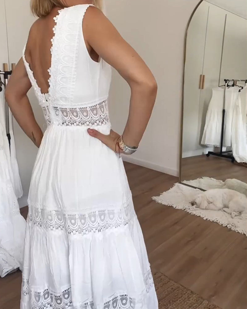 AUDREY | VESTIDO ELEGANTE CON CUELLO EN V