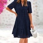LEONORA | Elegante Vestido de Verano con Encaje y Volantes
