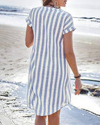 MARTINE | Elegante Vestido Camisero a Rayas