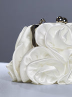 Bolso de Satén Adahy con Diseño Floral en Blanco