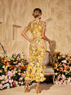 Vestido Midi Alirio con Bordado Floral