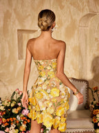 Vestido Corto Sin Mangas Alirio con Bordado Floral