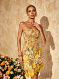 Vestido Corto Sin Mangas Alirio con Bordado Floral
