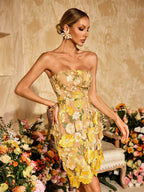 Vestido Corto Sin Mangas Alirio con Bordado Floral