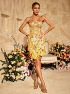 Vestido Corto Sin Mangas Alirio con Bordado Floral