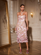 Vestido Midi Floral Rosa Sin Mangas Avital