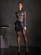 Blusa de Malla Lentejuelas Behitha de Manga Larga