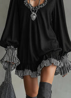 GILLIAN | Mini Vestido de Ante Sintético con Volantes