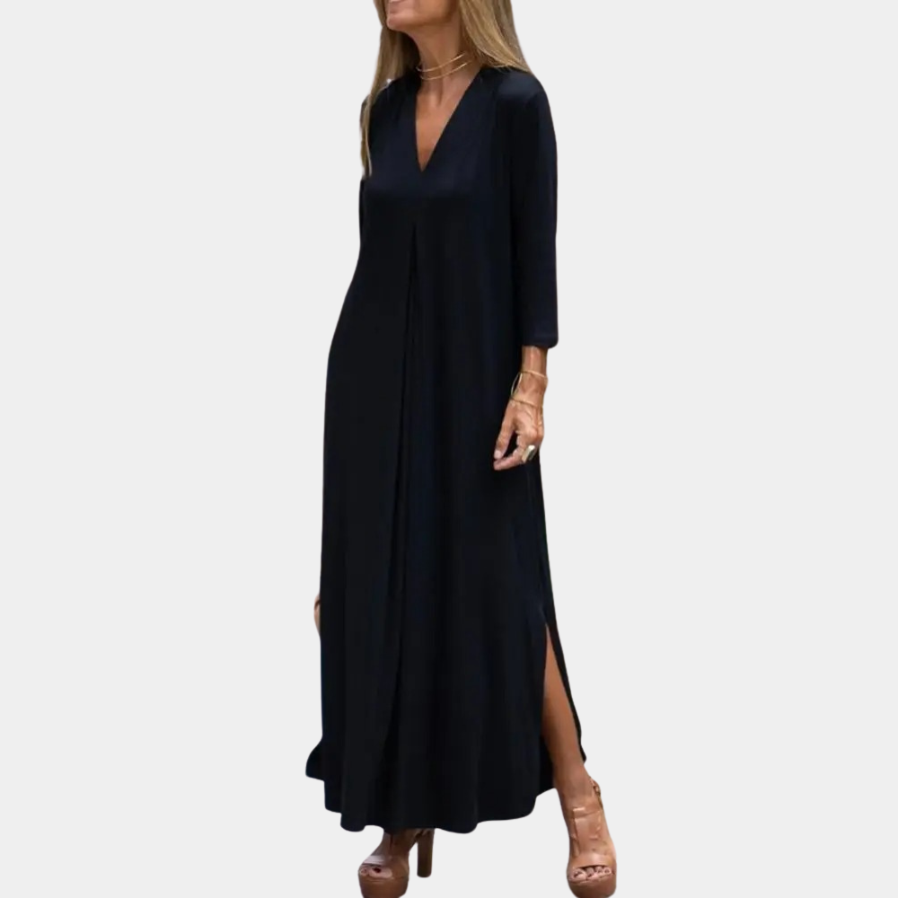 Maxi Vestido de Verano con Escote en V | Corte A-Line Fluido