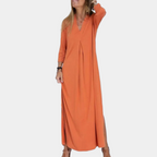 Maxi Vestido de Verano con Escote en V | Corte A-Line Fluido