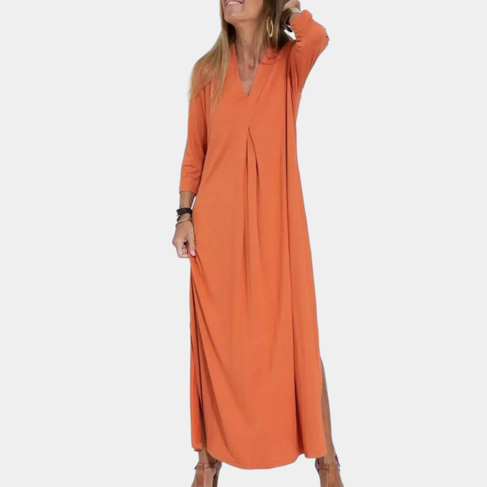 Maxi Vestido de Verano con Escote en V | Corte A-Line Fluido