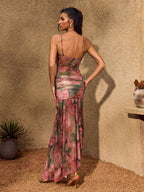 Vestido Maxi Floral con Detalles Fruncidos Chantal