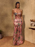 Vestido Maxi Floral con Detalles Fruncidos Chantal