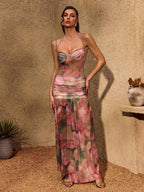 Vestido Maxi Floral con Detalles Fruncidos Chantal