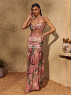 Vestido Maxi Floral con Detalles Fruncidos Chantal