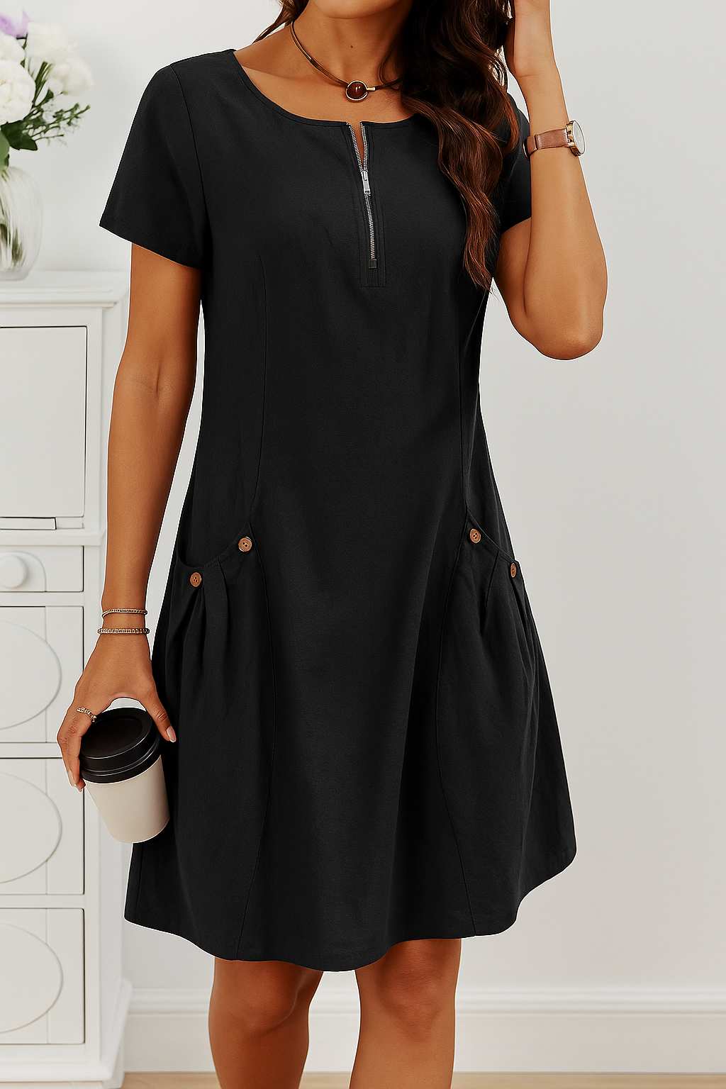 FLORA | VESTIDO ELEGANTE CON BOLSILLOS INTEGRADOS