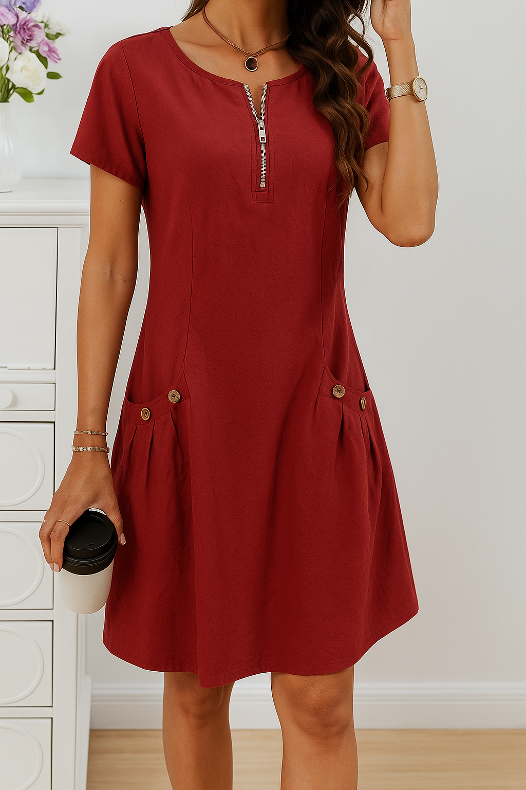 FLORA | VESTIDO ELEGANTE CON BOLSILLOS INTEGRADOS