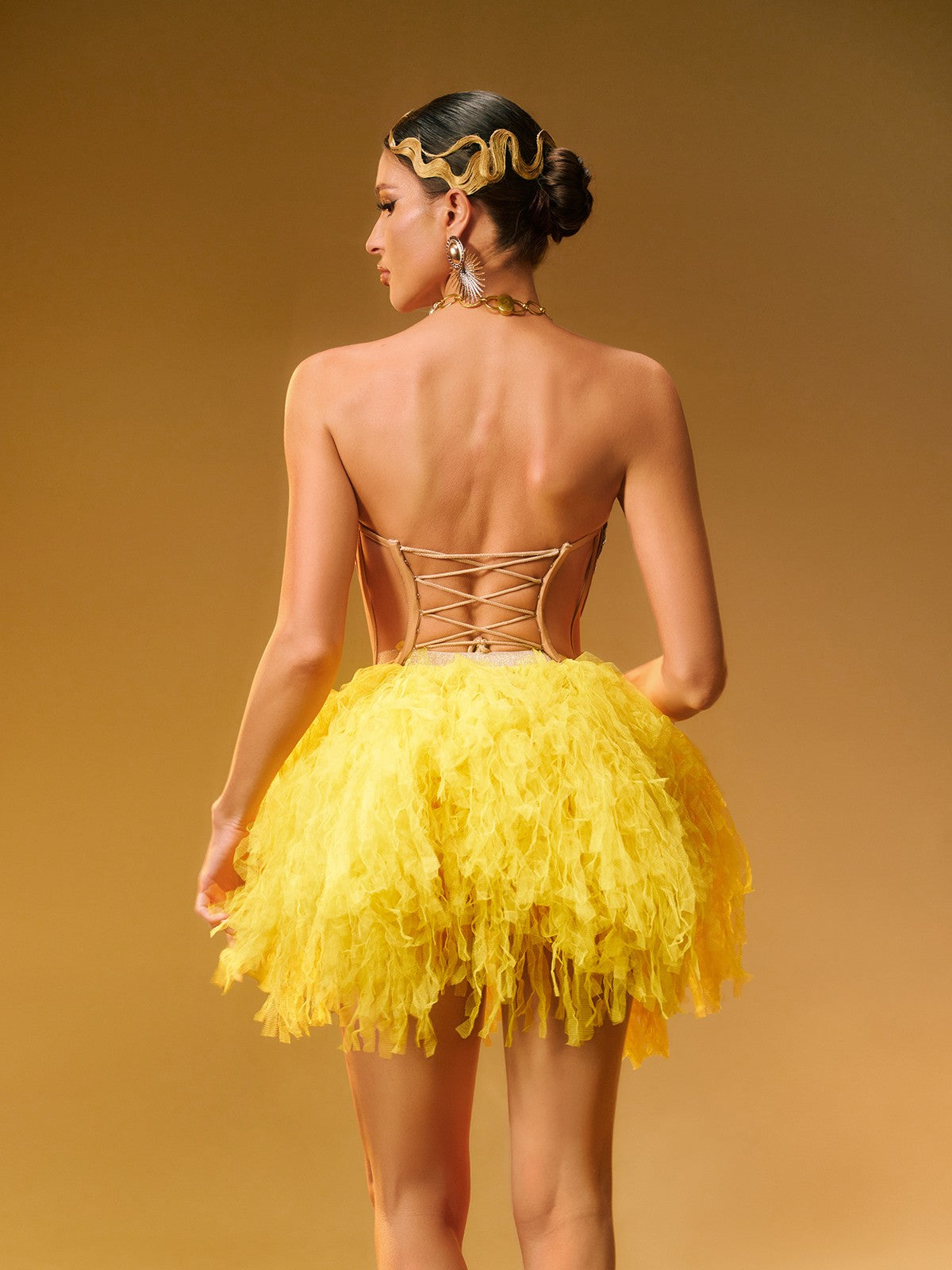 Conjunto de Falda de Tul y Corsé Strapless Dakan