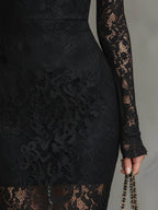 MARGARET | VESTIDO MAXI DE ENCAJE NEGRO