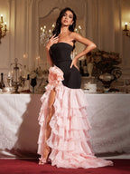 Maxi Vestido Sin Mangas con Volantes y Estampado Floral Filib