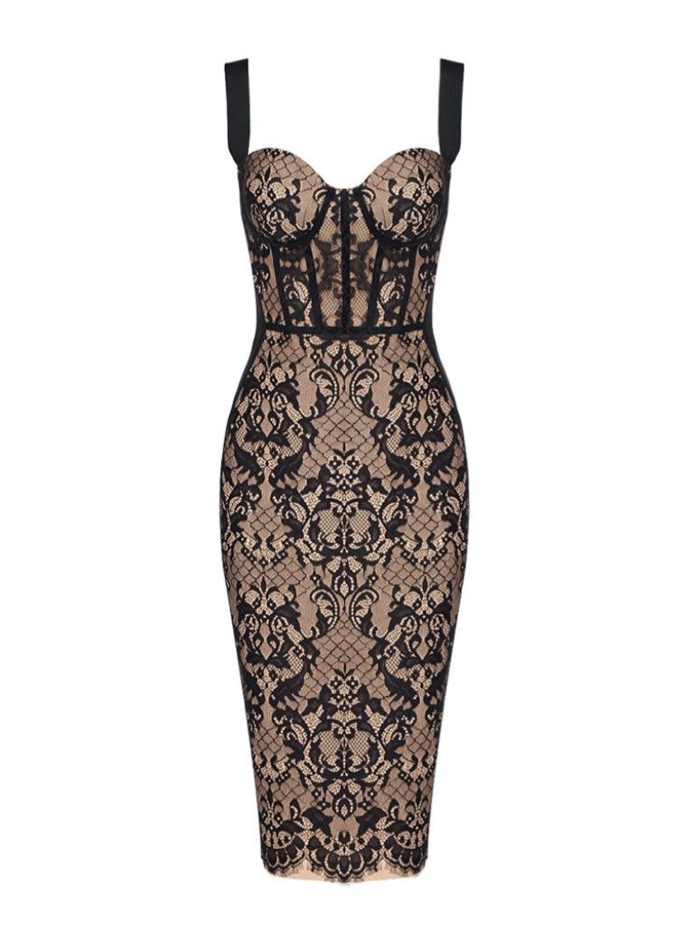 Vestido de Encaje Vendaje Finbar