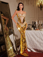 Vestido Maxi Sin Mangas con Brillantes Finnegan